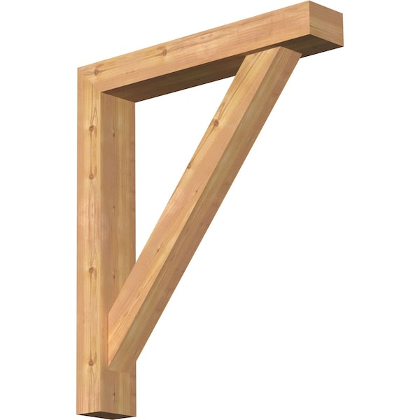 Ekena Millwork Traditional Block Smooth Bracket w/ Offset Brace, Western Red Cedar, 5 1/2"W x 32"D x 38"H BKT0604X32X38TRA05SWR - main